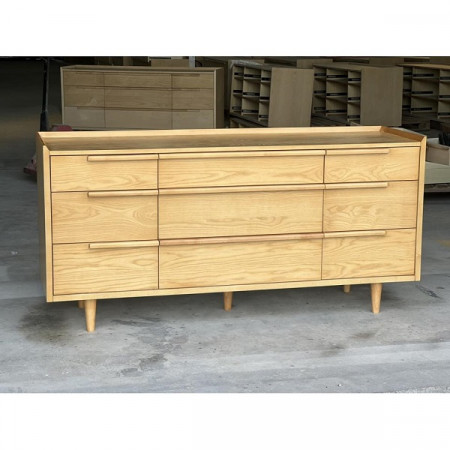SB589 : Tủ Ngang 09 Ngăn Kéo Màu Vàng Gỗ - Ngang 172cm